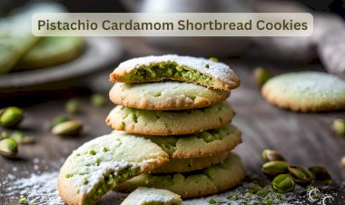 Pistachio Cardamom Shortbread Cookies