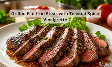 Grilled Flat Iron Steak with Toasted Spice Vinaigrette