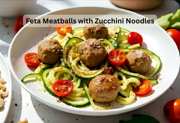 Feta Meatballs with Zucchini Noodles