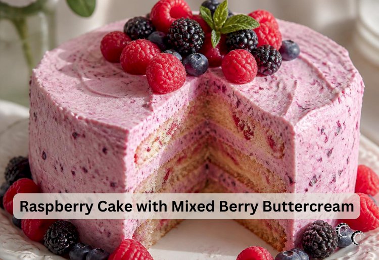 Raspberry Cake with Mixed Berry Buttercream Recipe